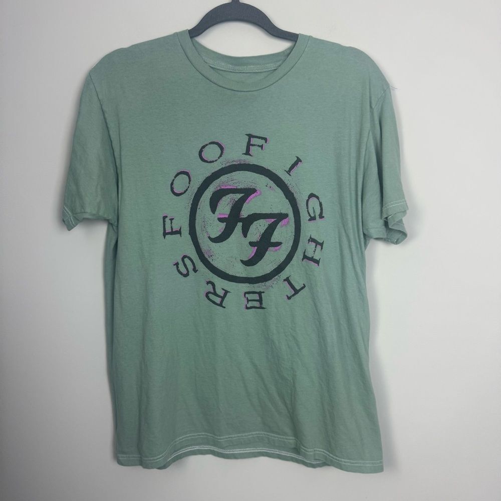FOO FIGHTERS | Green & Purple Short Sleeve Double-Sided Band Tee Unisex Size M